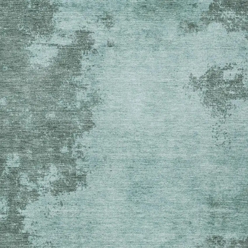 Teal Blue And Gray Abstract Washable Indoor Outdoor Area Rug Photo 3