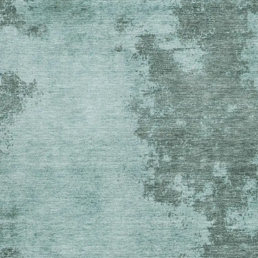 Teal Blue And Gray Abstract Washable Indoor Outdoor Area Rug Photo 3