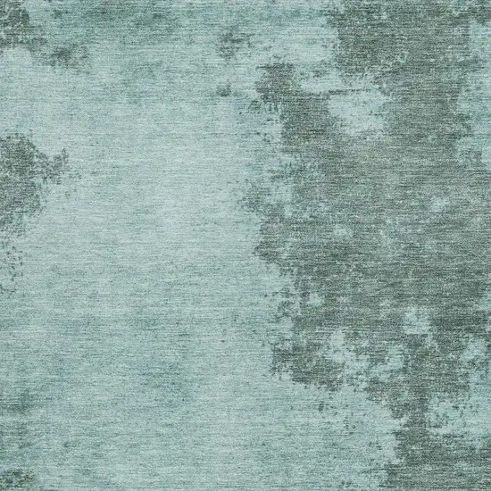 Teal Blue And Gray Abstract Washable Indoor Outdoor Area Rug Photo 3