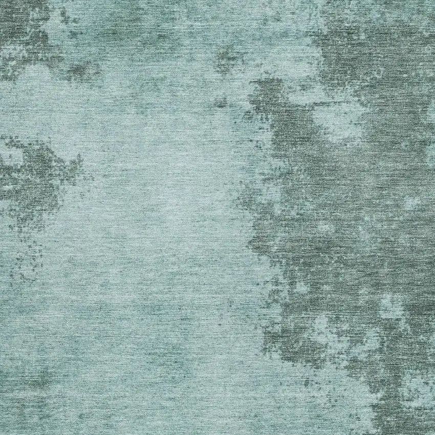 Teal Blue And Gray Abstract Washable Indoor Outdoor Area Rug Photo 3