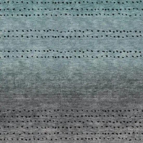 Teal Blue And Gray Abstract Washable Indoor Outdoor Area Rug Photo 4