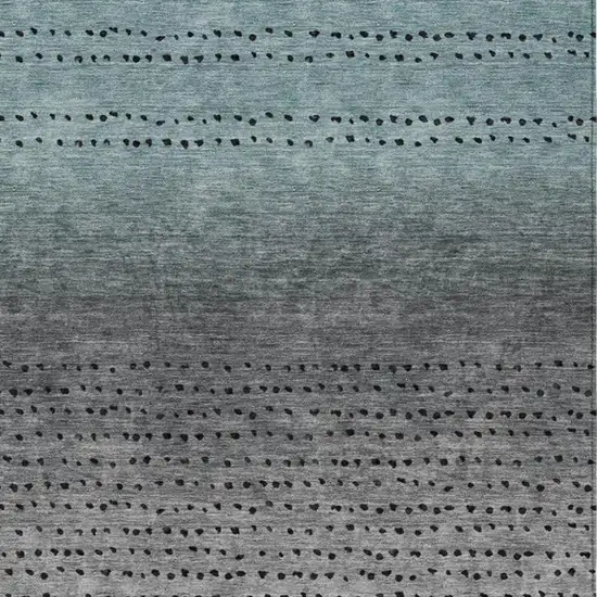 Teal Blue And Gray Abstract Washable Indoor Outdoor Area Rug Photo 4