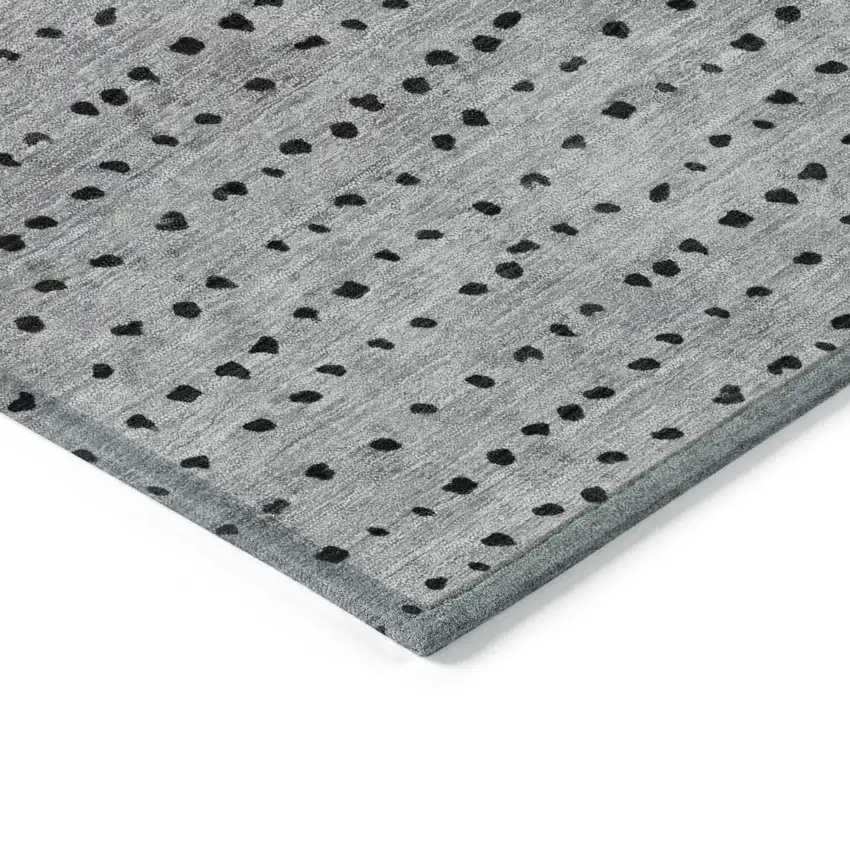 Teal Blue And Gray Abstract Washable Indoor Outdoor Area Rug Photo 9