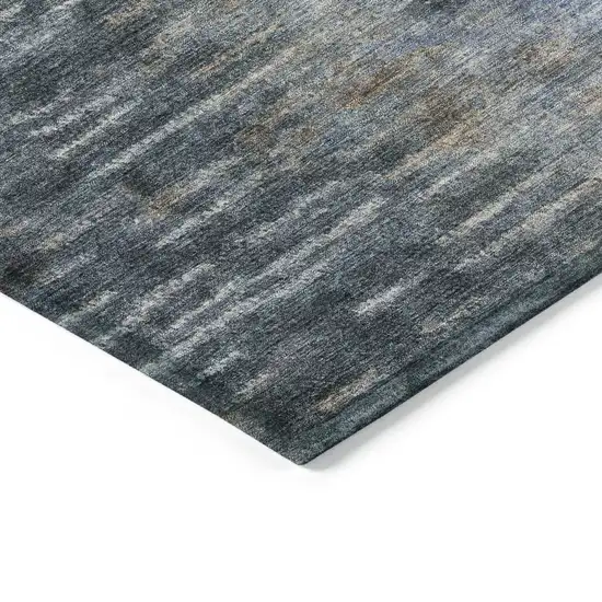 Teal Blue And Gray Abstract Washable Indoor Outdoor Area Rug Photo 7