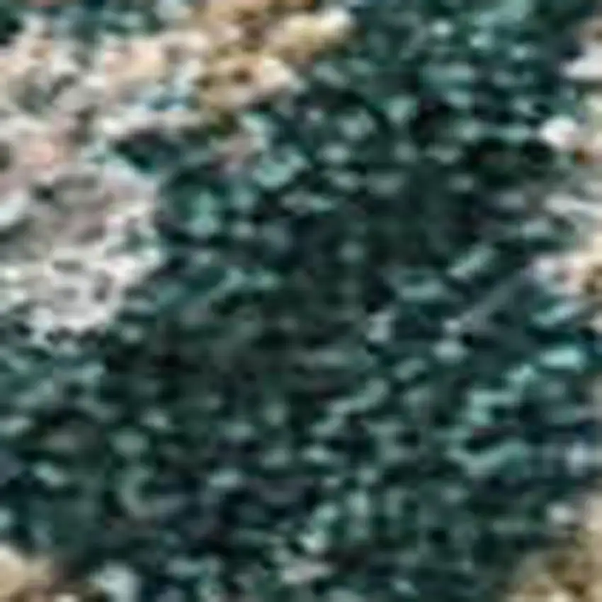 Teal Blue And Gray Damask Washable Indoor Outdoor Area Rug Photo 3