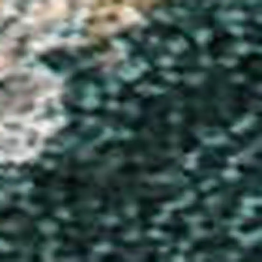 Teal Blue And Gray Damask Washable Indoor Outdoor Area Rug Photo 2