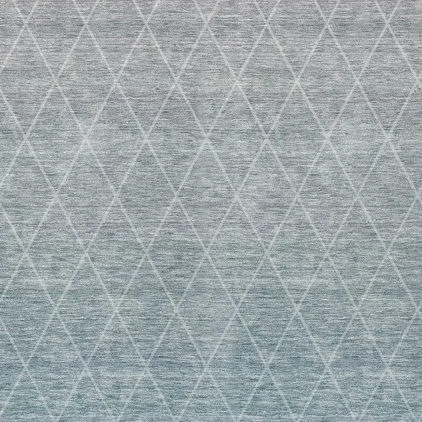 Teal Blue And Gray Geometric Washable Indoor Outdoor Area Rug Photo 6