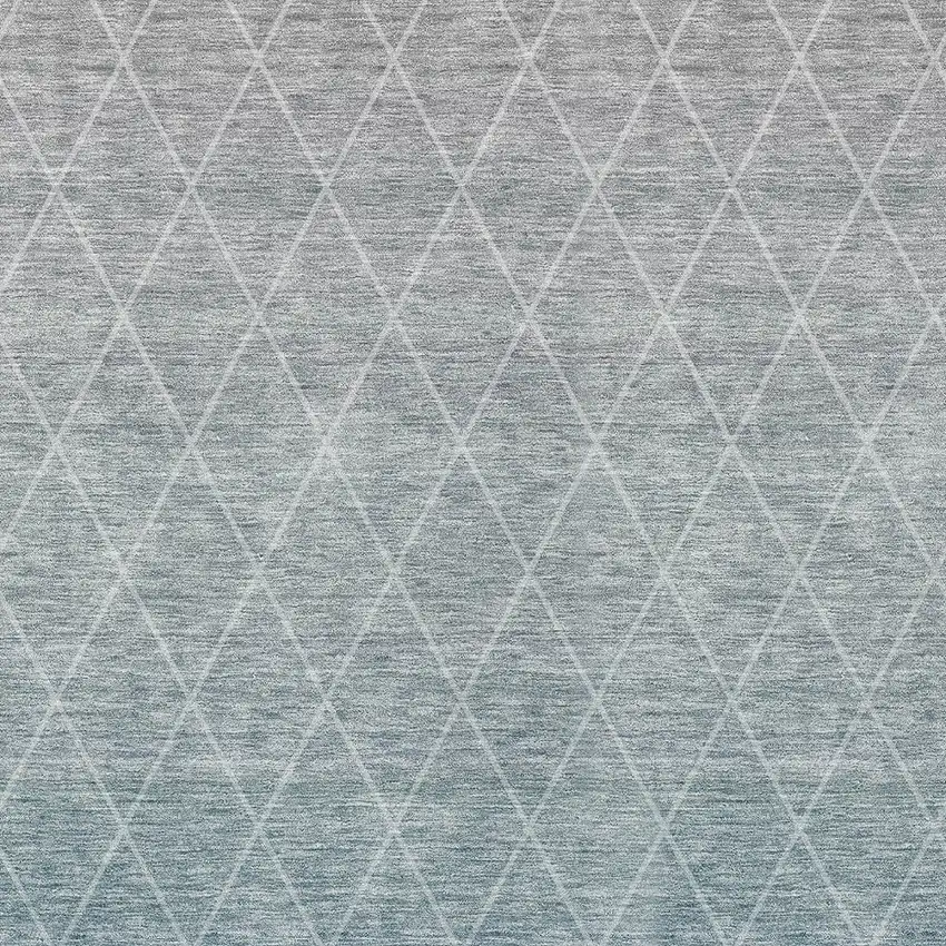 Teal Blue And Gray Geometric Washable Indoor Outdoor Area Rug Photo 6