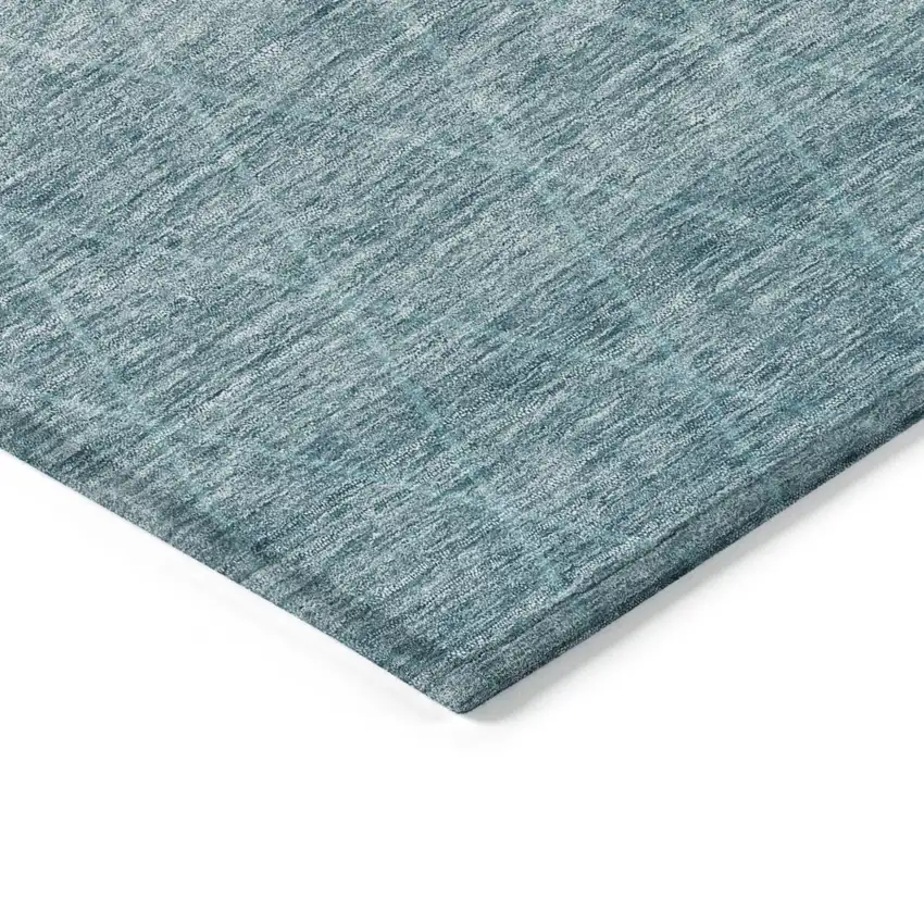Teal Blue And Gray Geometric Washable Indoor Outdoor Area Rug Photo 5