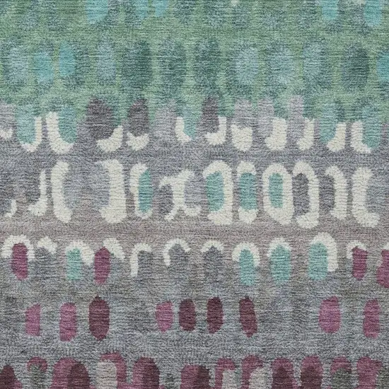Teal Blue And Gray Geometric Washable Indoor Outdoor Area Rug Photo 3