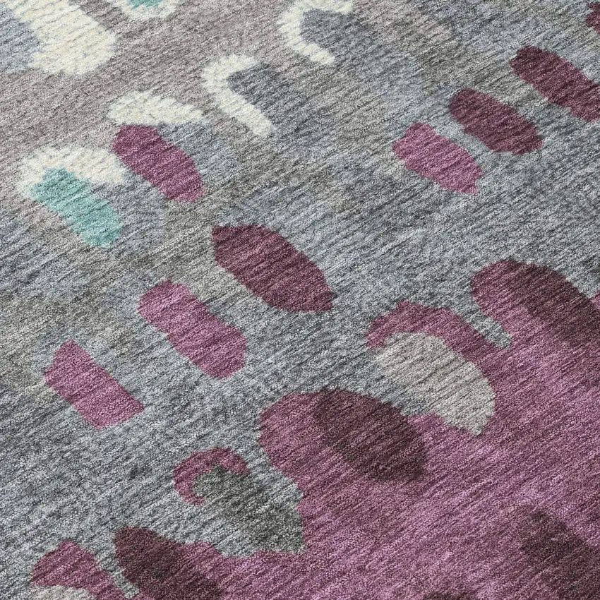 Teal Blue And Gray Geometric Washable Indoor Outdoor Area Rug Photo 6