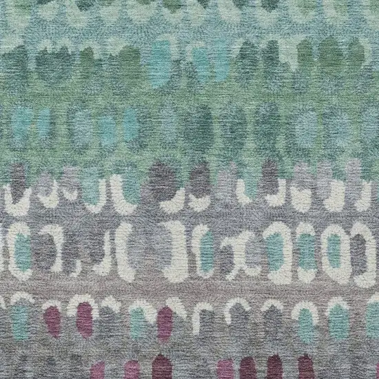 Teal Blue And Gray Geometric Washable Indoor Outdoor Area Rug Photo 3