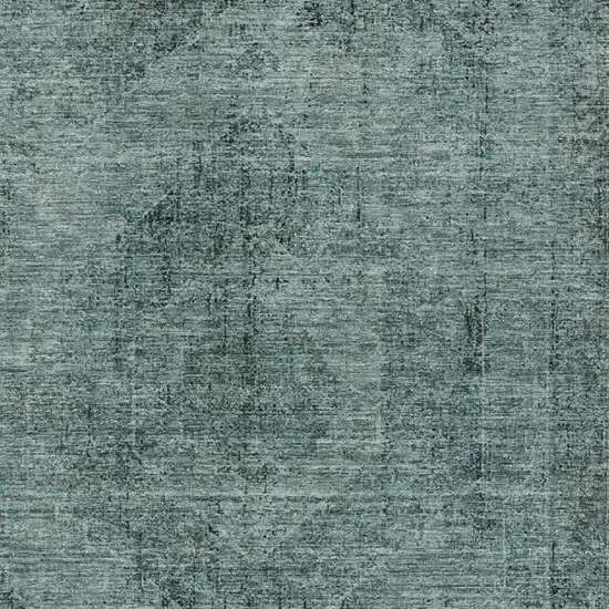 Teal Blue And Gray Oriental Washable Indoor Outdoor Area Rug Photo 3