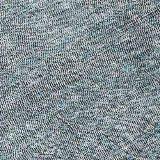 Teal Blue And Gray Southwestern Washable Indoor Outdoor Area Rug Photo 8
