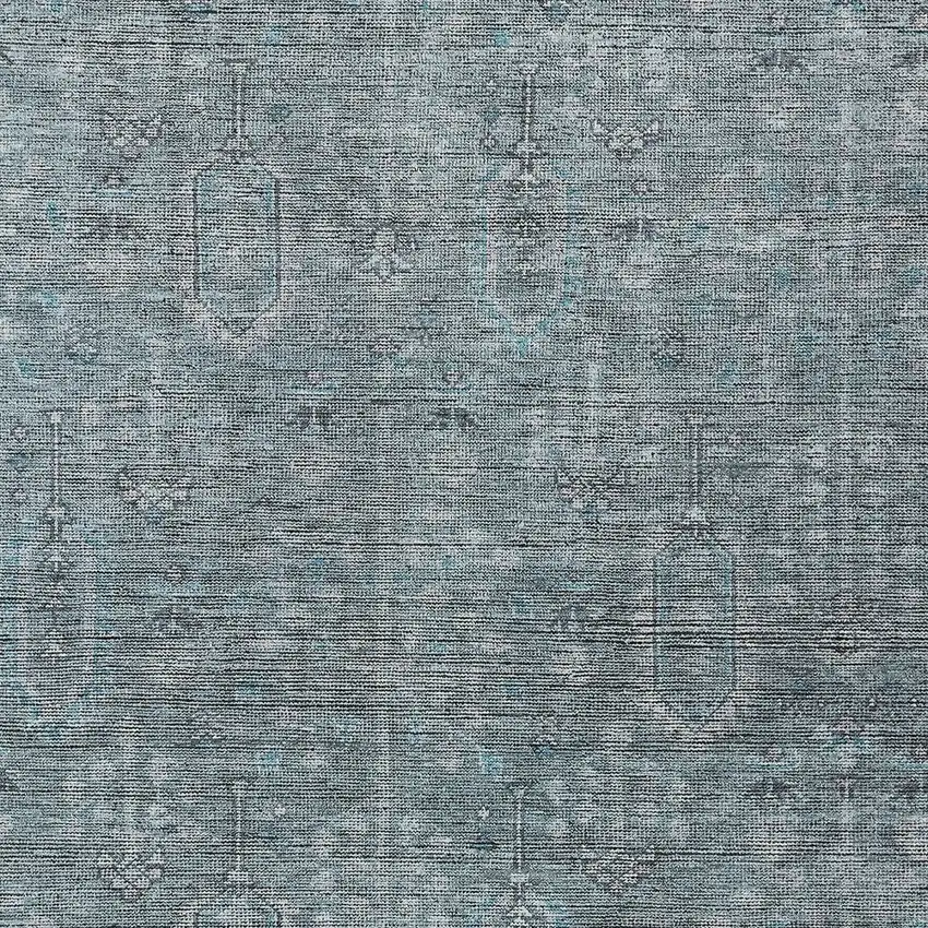 Teal Blue And Gray Southwestern Washable Indoor Outdoor Area Rug Photo 6