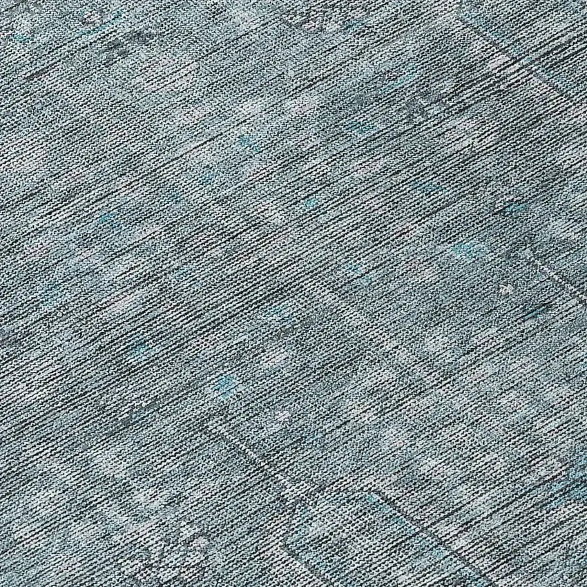 Teal Blue And Gray Southwestern Washable Indoor Outdoor Area Rug Photo 8