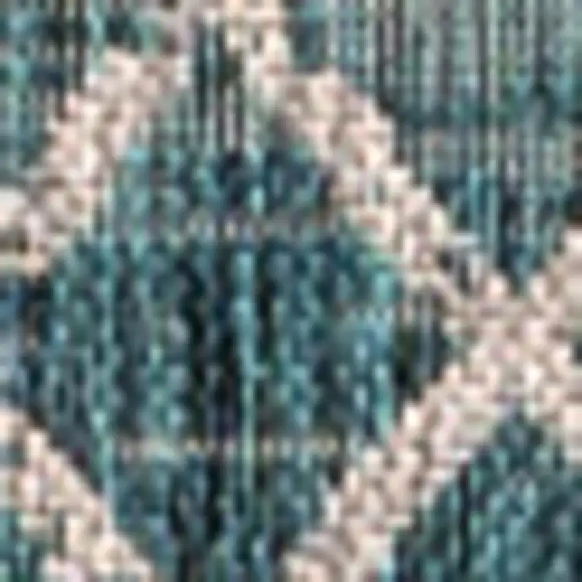 Teal Blue And Gray Trellis Indoor Outdoor Area Rug Photo 2