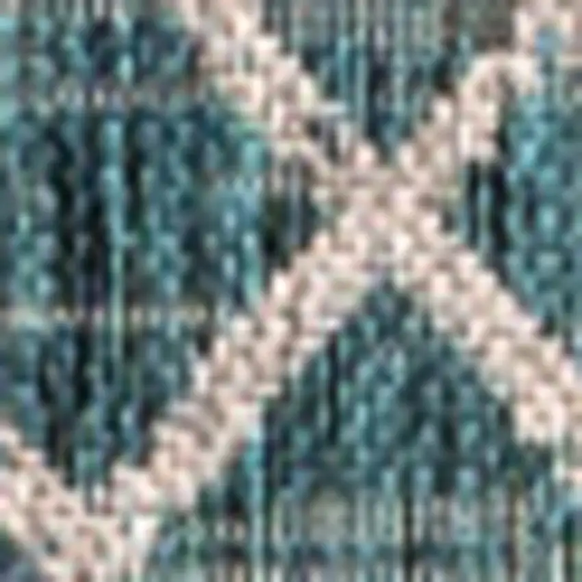 Teal Blue And Gray Trellis Indoor Outdoor Area Rug Photo 2