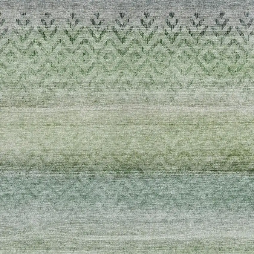 Teal Blue And Green Geometric Washable Indoor Outdoor Area Rug Photo 3