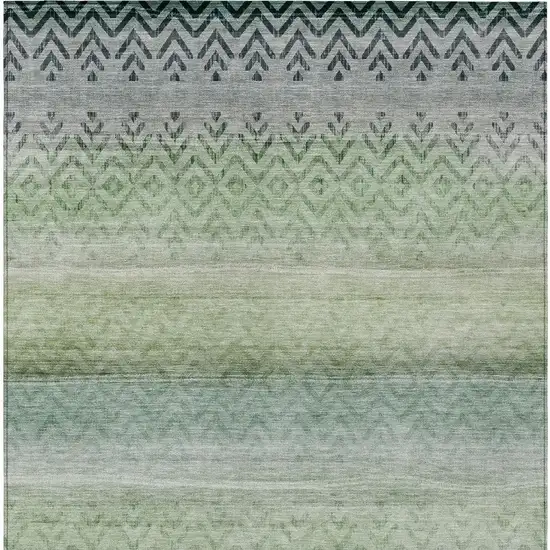 Teal Blue And Green Geometric Washable Indoor Outdoor Area Rug Photo 7