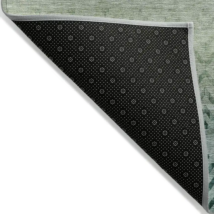 Teal Blue And Green Geometric Washable Indoor Outdoor Area Rug Photo 8