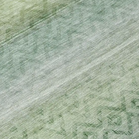 Teal Blue And Green Geometric Washable Indoor Outdoor Area Rug Photo 9