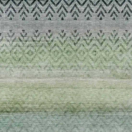 Teal Blue And Green Geometric Washable Indoor Outdoor Area Rug Photo 6