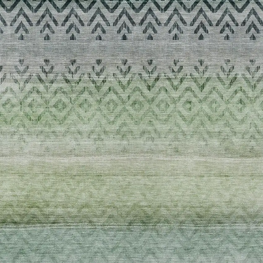 Teal Blue And Green Geometric Washable Indoor Outdoor Area Rug Photo 6