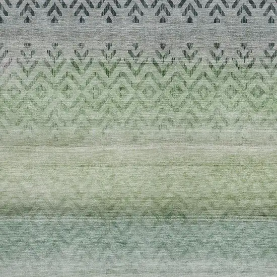 Teal Blue And Green Geometric Washable Indoor Outdoor Area Rug Photo 3