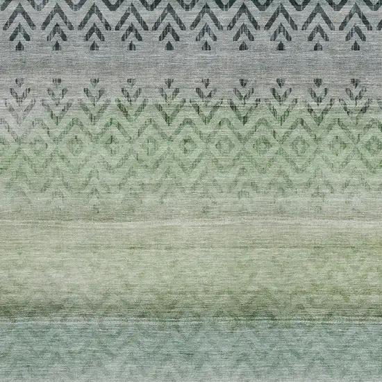 Teal Blue And Green Geometric Washable Indoor Outdoor Area Rug Photo 3
