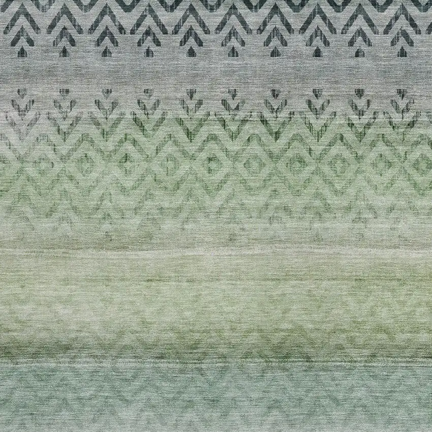 Teal Blue And Green Geometric Washable Indoor Outdoor Area Rug Photo 3