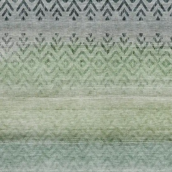 Teal Blue And Green Geometric Washable Indoor Outdoor Area Rug Photo 3