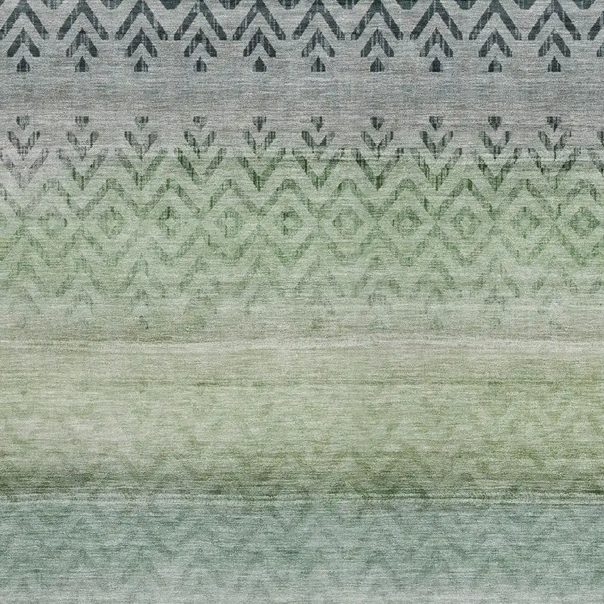 Teal Blue And Green Geometric Washable Indoor Outdoor Area Rug Photo 3