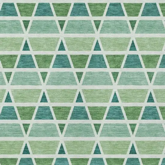 Teal Blue And Green Geometric Washable Indoor Outdoor Area Rug Photo 3
