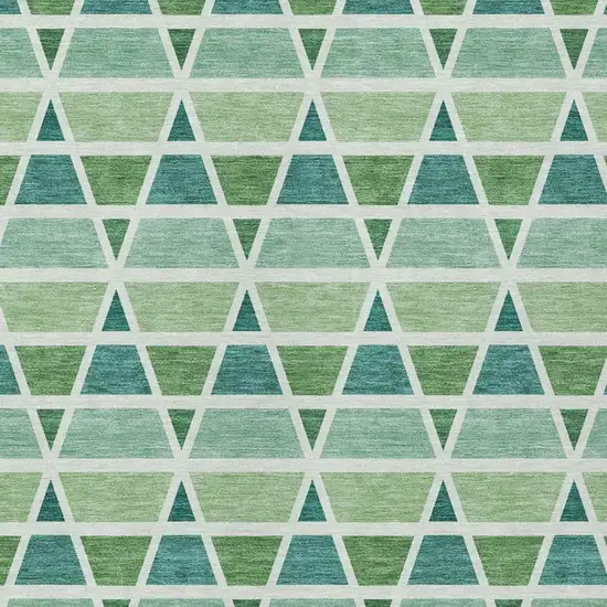 Teal Blue And Green Geometric Washable Indoor Outdoor Area Rug Photo 3