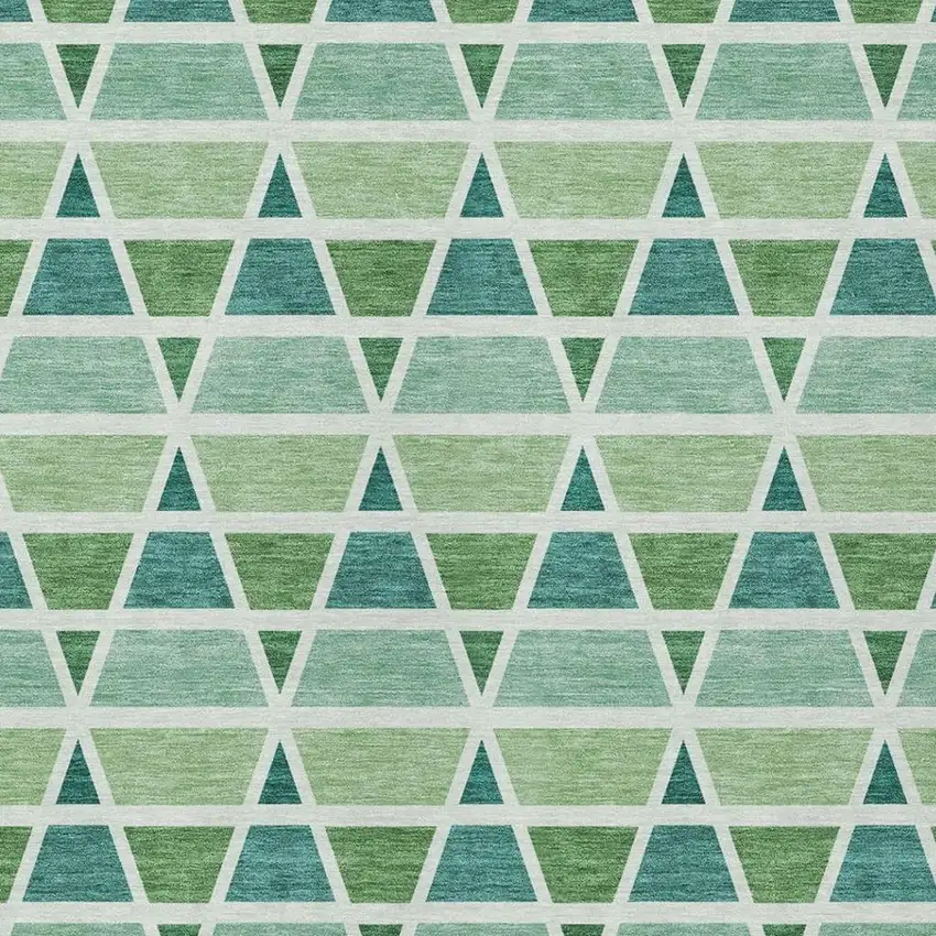Teal Blue And Green Geometric Washable Indoor Outdoor Area Rug Photo 3