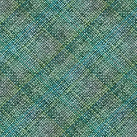 Teal Blue And Green Plaid Washable Indoor Outdoor Area Rug Photo 7