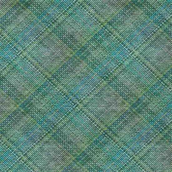 Teal Blue And Green Plaid Washable Indoor Outdoor Area Rug Photo 6