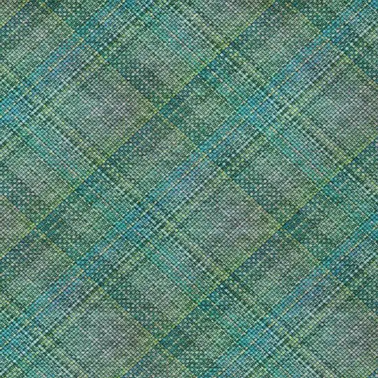 Teal Blue And Green Plaid Washable Indoor Outdoor Area Rug Photo 9