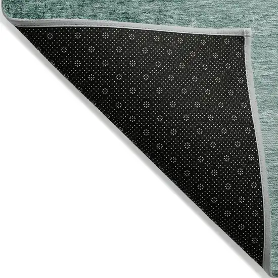 Teal Blue And Ivory Abstract Washable Indoor Outdoor Area Rug Photo 6