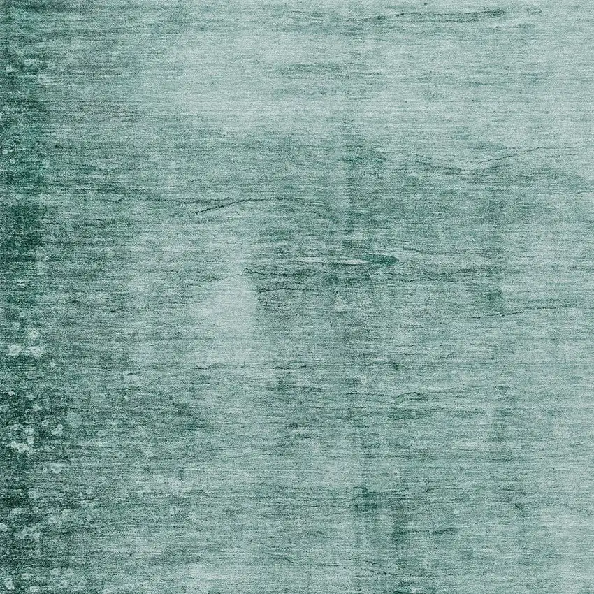 Teal Blue And Ivory Abstract Washable Indoor Outdoor Area Rug Photo 9