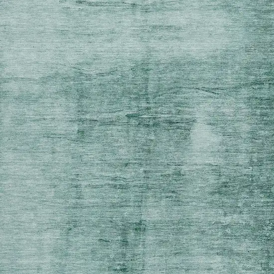 Teal Blue And Ivory Abstract Washable Indoor Outdoor Area Rug Photo 3