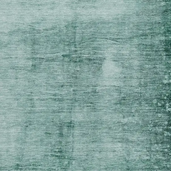 Teal Blue And Ivory Abstract Washable Indoor Outdoor Area Rug Photo 3