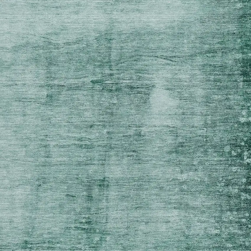 Teal Blue And Ivory Abstract Washable Indoor Outdoor Area Rug Photo 3