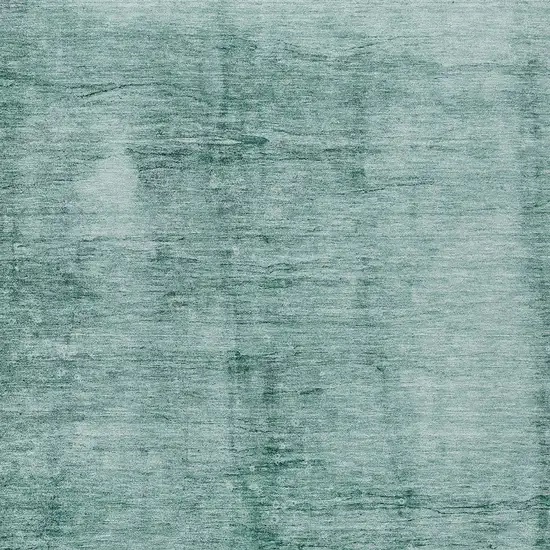 Teal Blue And Ivory Abstract Washable Indoor Outdoor Area Rug Photo 9