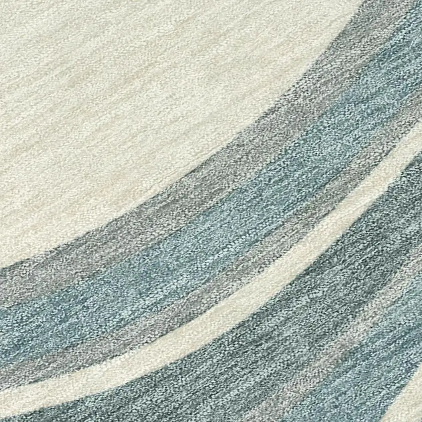 Teal Blue And Ivory Abstract Washable Indoor Outdoor Area Rug Photo 2