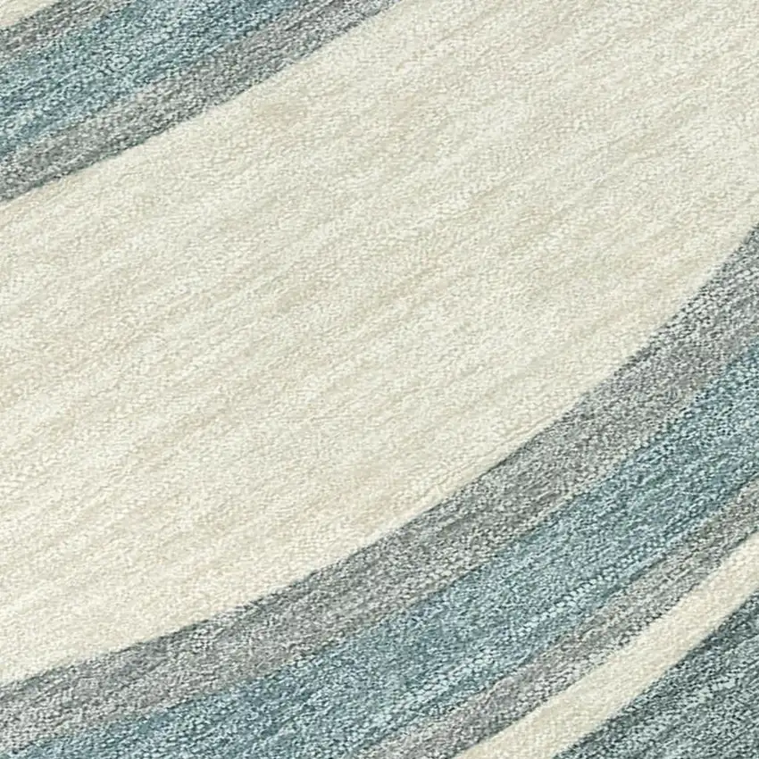 Teal Blue And Ivory Abstract Washable Indoor Outdoor Area Rug Photo 2