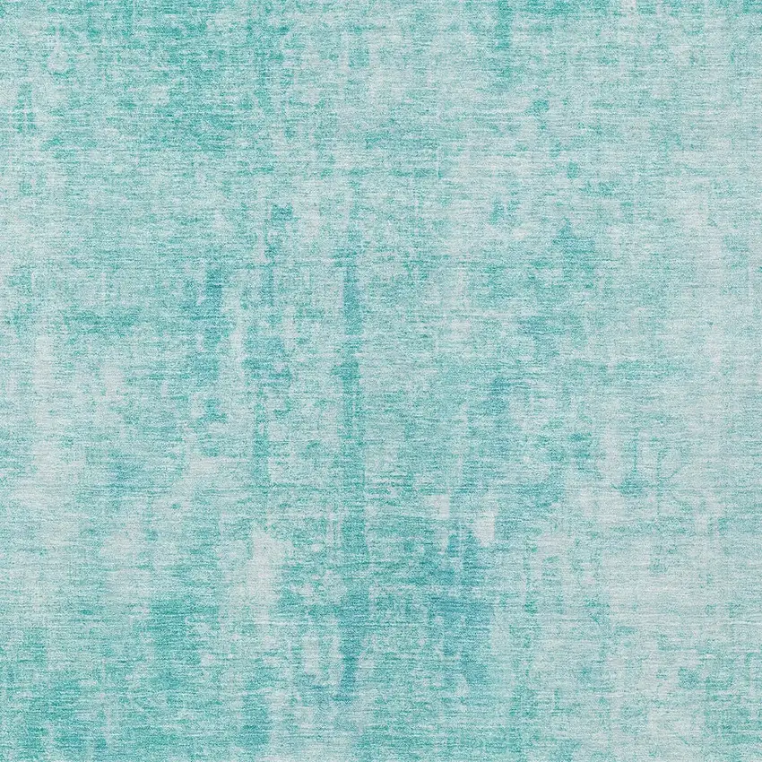Teal Blue And Ivory Abstract Washable Indoor Outdoor Area Rug Photo 5