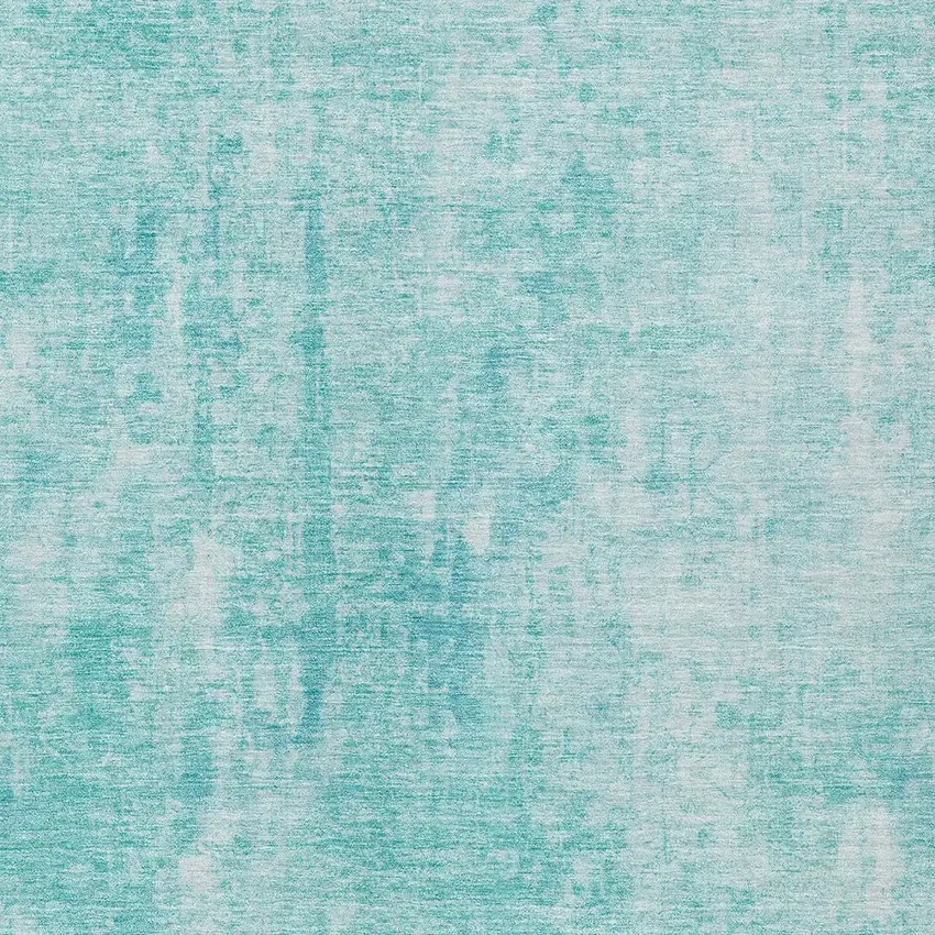 Teal Blue And Ivory Abstract Washable Indoor Outdoor Area Rug Photo 5