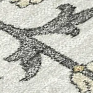 Photo of Teal Blue And Ivory Floral Medallion Washable Indoor Outdoor Area Rug